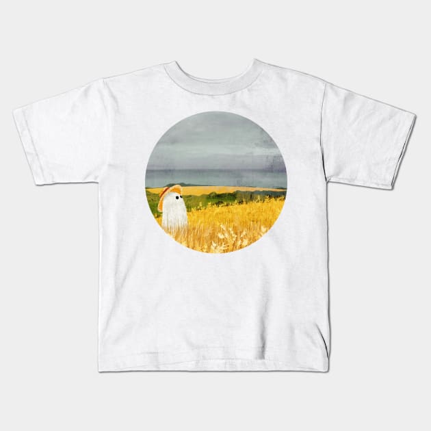 There's A Ghost In The Wheat Field Again Kids T-Shirt by KatherineBlowerDesigns